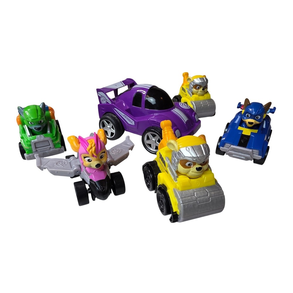 Paw‎ Patrol Toy Vehicle Lot Chase Rocky Skye Rubble Racing Car 6 Piece Set G1